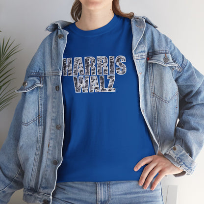 Harris Walz Camo BW | Unisex Heavy Cotton Tee