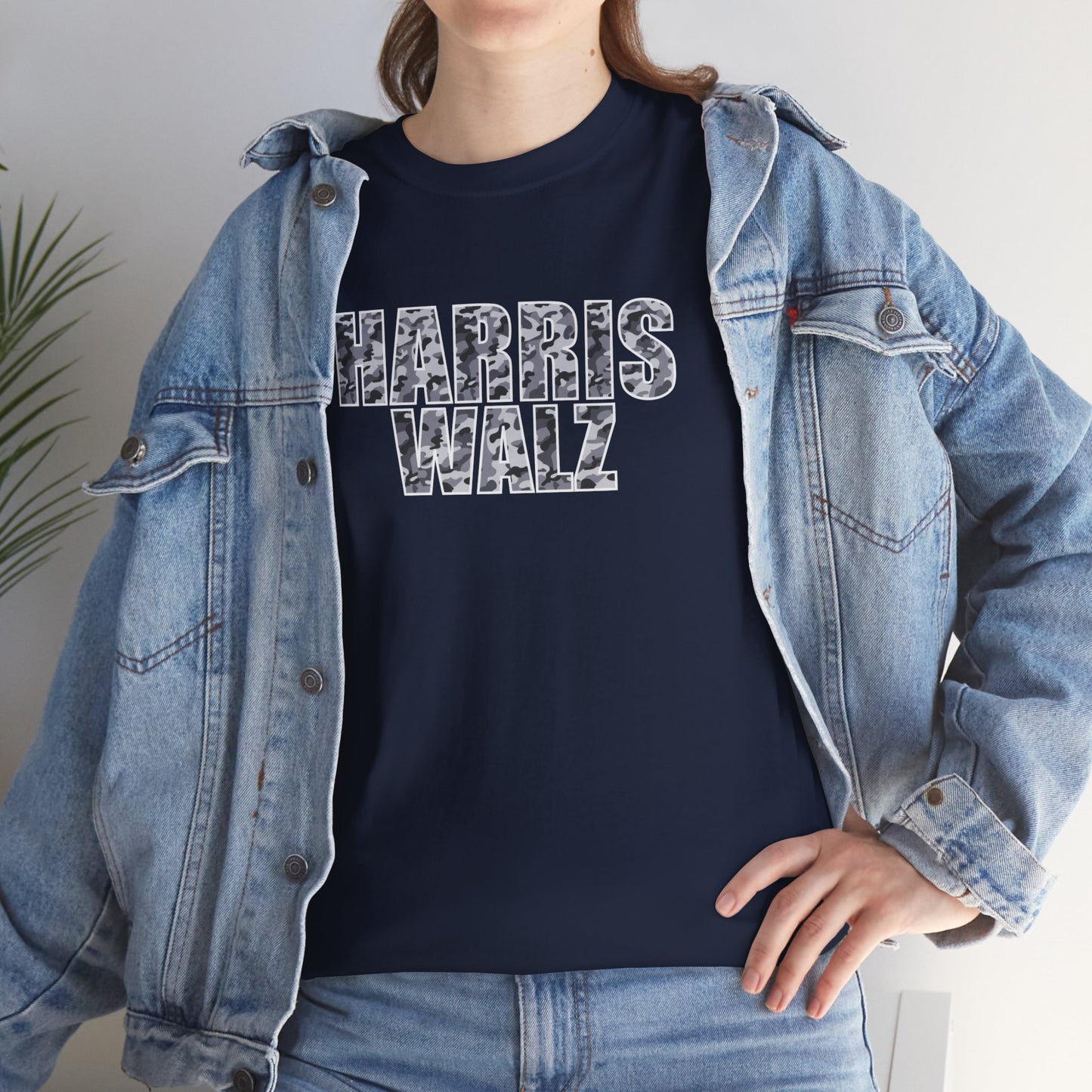 Harris Walz Camo BW | Unisex Heavy Cotton Tee