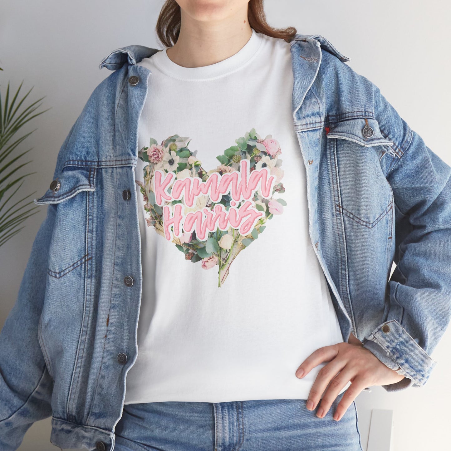 Kamala Harris Heart Flowers Arianators | Unisex Heavy Cotton Tee