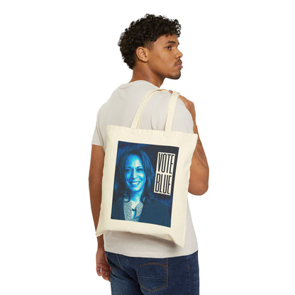 Kamala Blue Face | Cotton Canvas Tote Bag