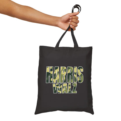 Camo Harris Walz | Cotton Canvas Tote Bag