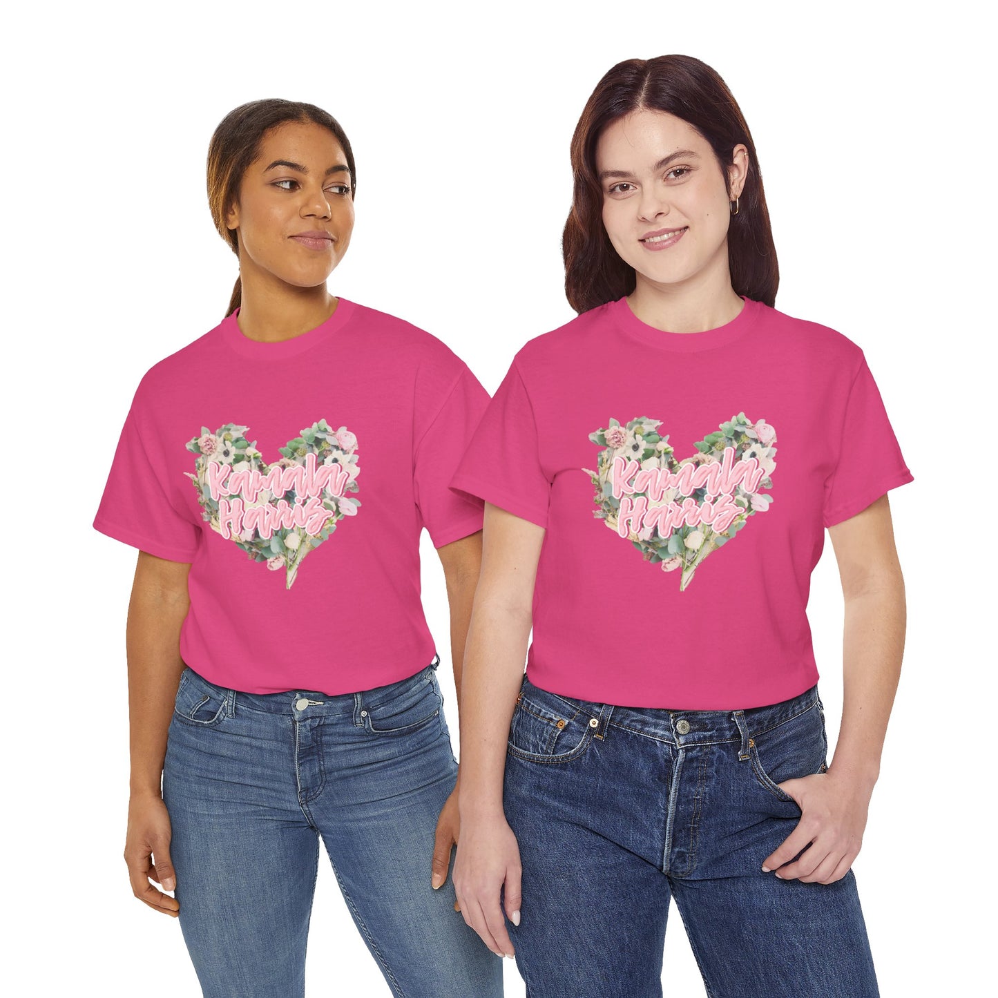 Kamala Harris Heart Flowers Arianators | Unisex Heavy Cotton Tee