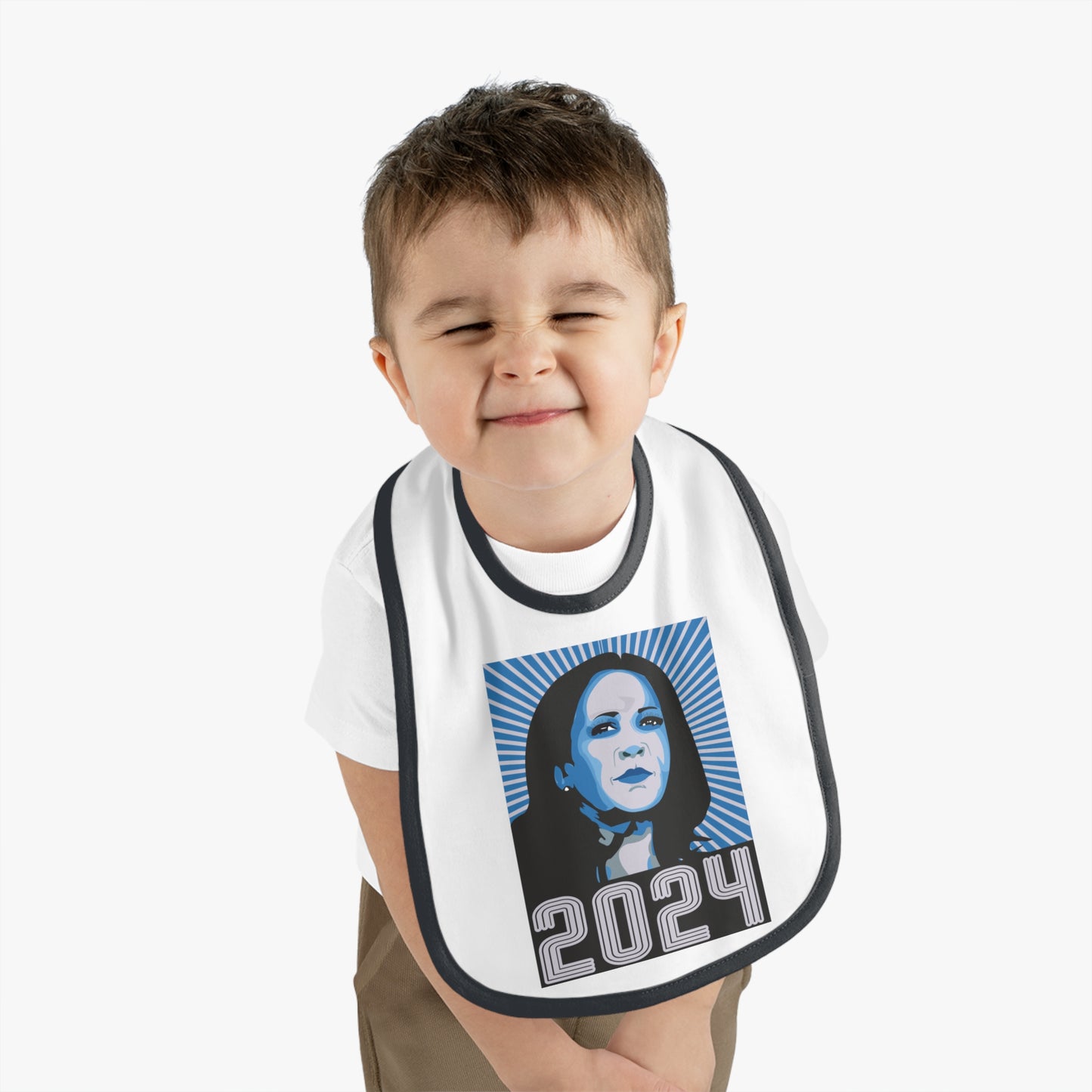 2024 Kamala Harris | Baby Contrast Trim Jersey Bib