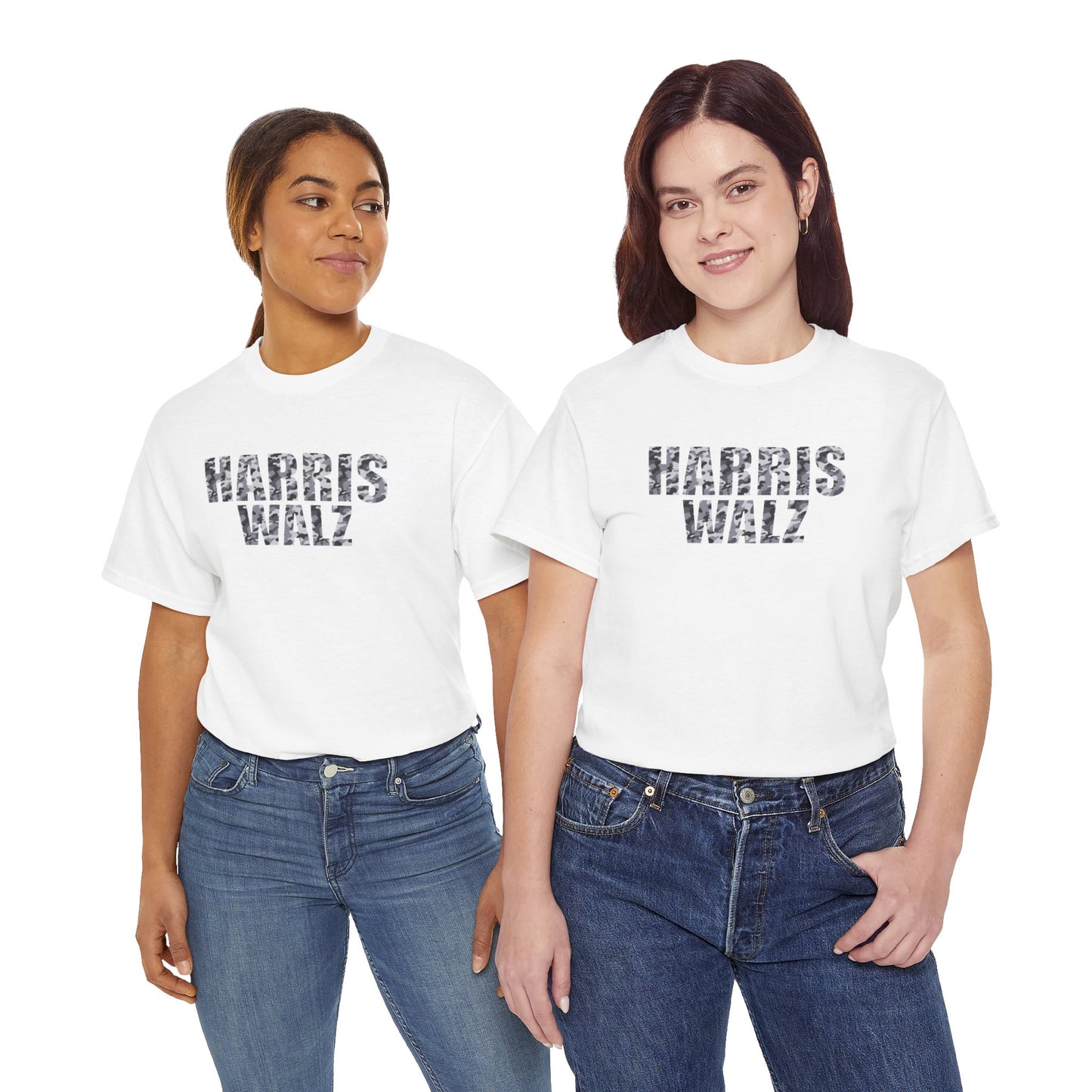 Harris Walz Camo BW | Unisex Heavy Cotton Tee