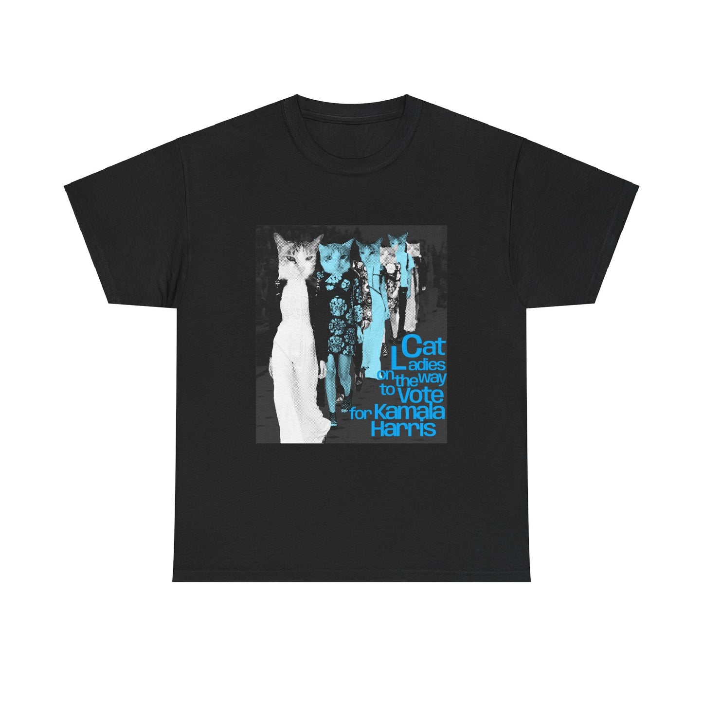 Cat Ladies On The Way To Vote Kamala Harris | Unisex Heavy Cotton Tee