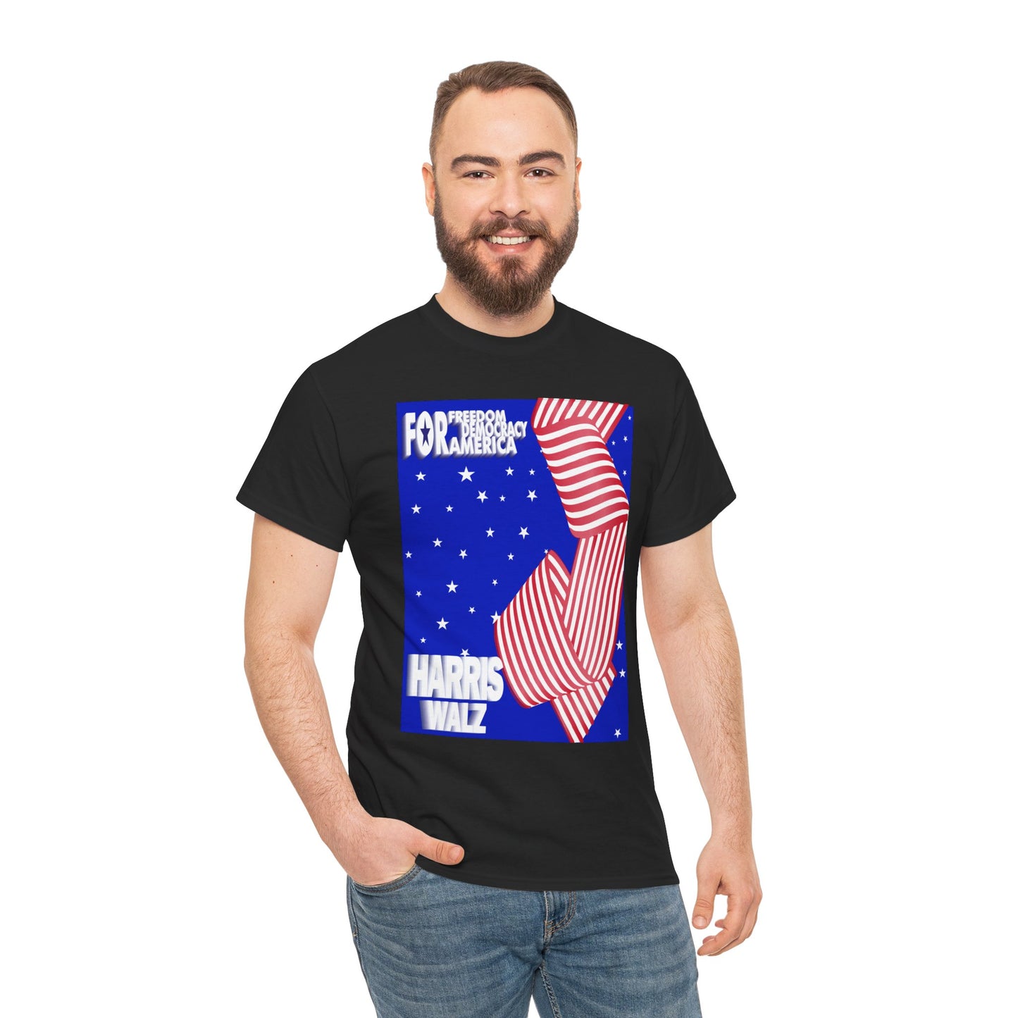 For Democracy Harris Walz | Unisex Heavy Cotton Tee