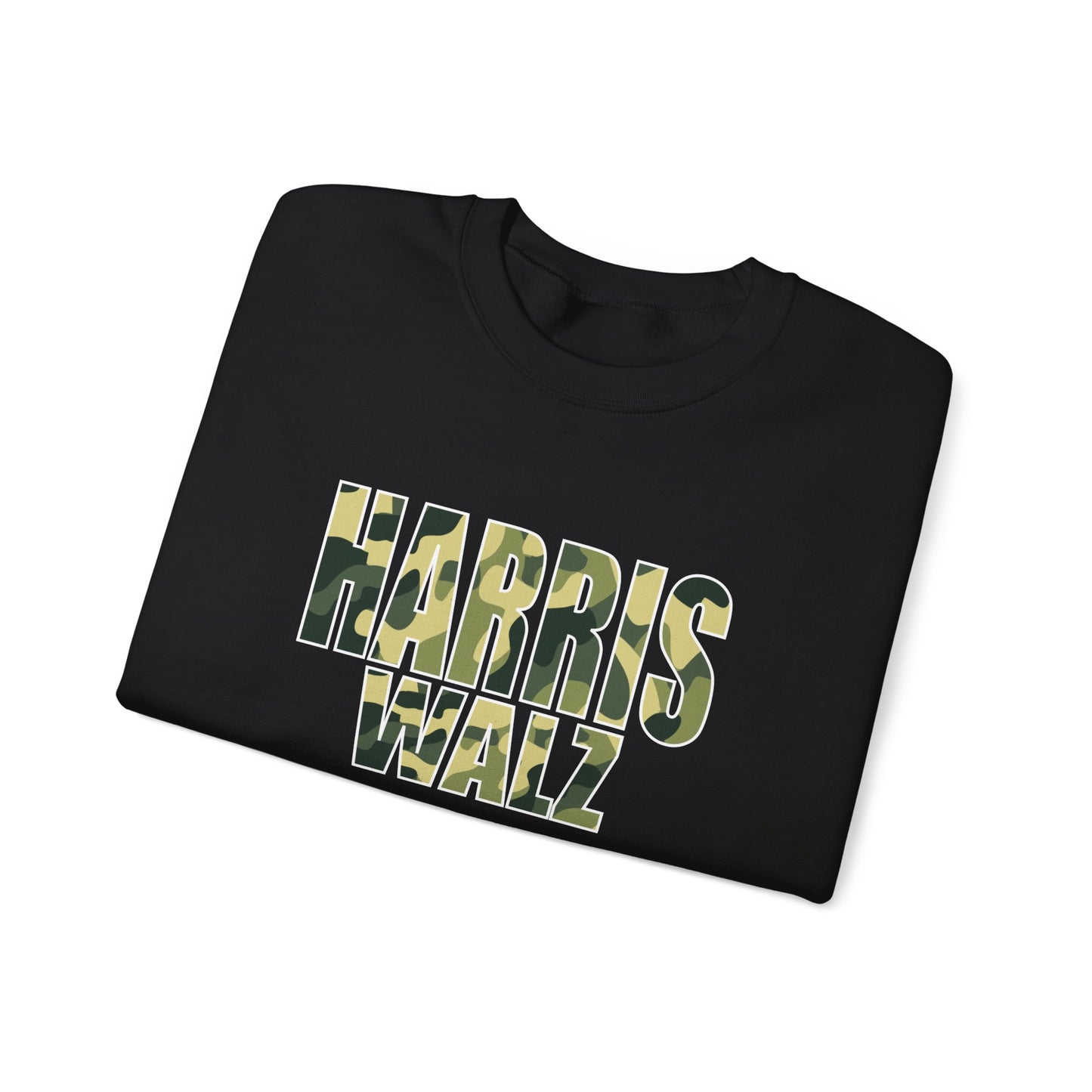 Kamala Harris & Tim Walz Camo Green | Unisex Heavy Blend™ Crewneck Sweatshirt