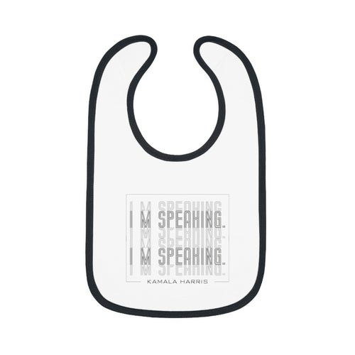 I'm Speaking | Baby Contrast Trim Jersey Bib