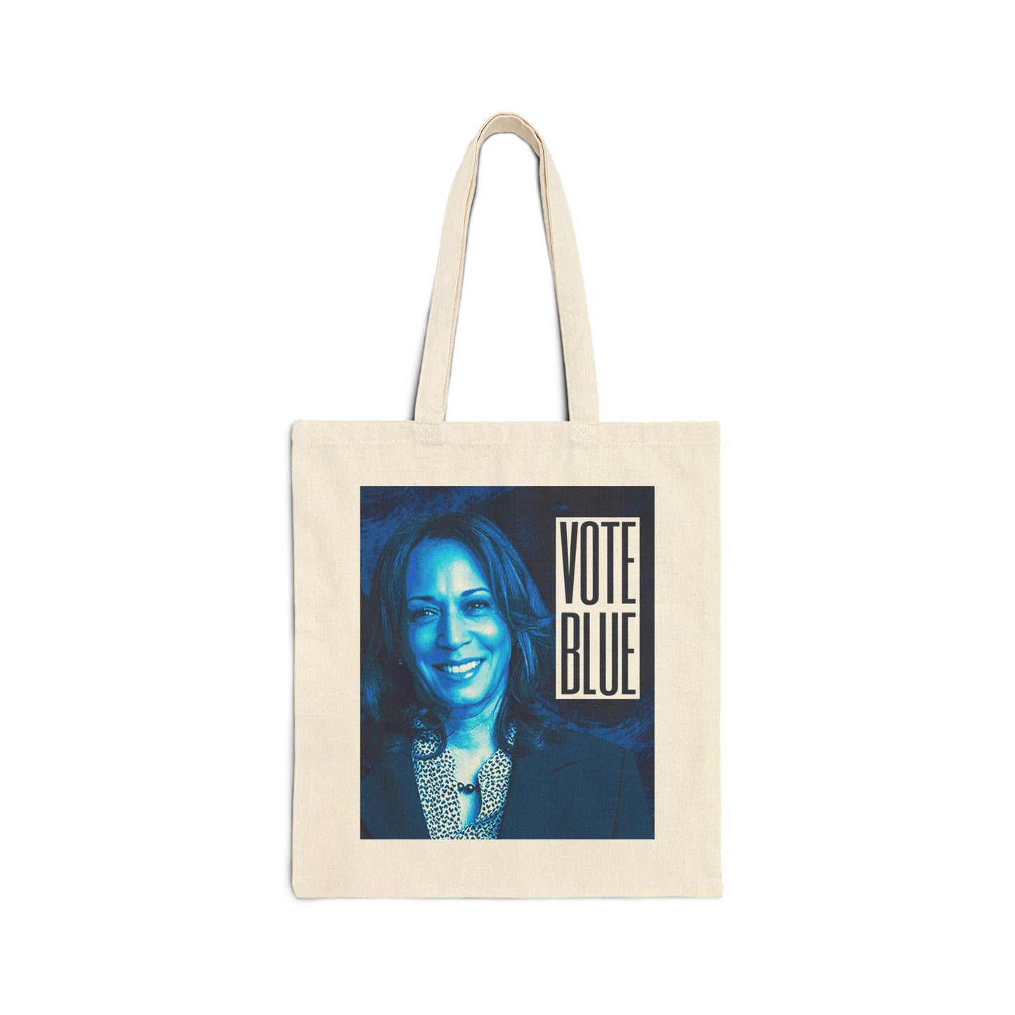 Kamala Blue Face | Cotton Canvas Tote Bag