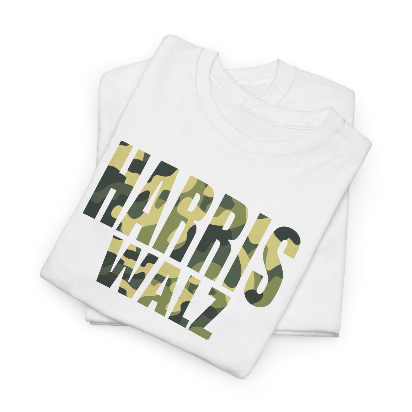 Harris Walz Camo Green | Unisex Heavy Cotton Tee