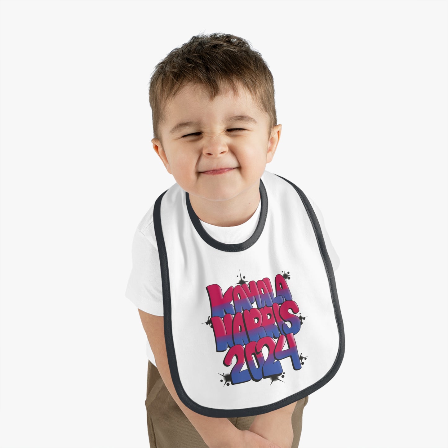 Kamala Harris 2024 Graffiti | Baby Contrast Trim Jersey Bib