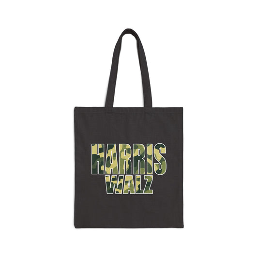 Camo Harris Walz | Cotton Canvas Tote Bag