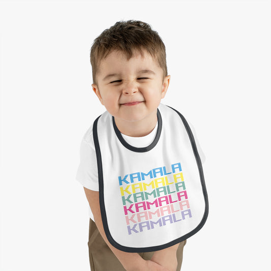 Kamala! Kamala! Kamala! | Baby Contrast Trim Jersey Bib