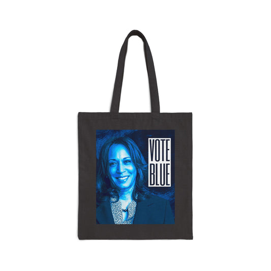 Kamala Blue Face | Cotton Canvas Tote Bag