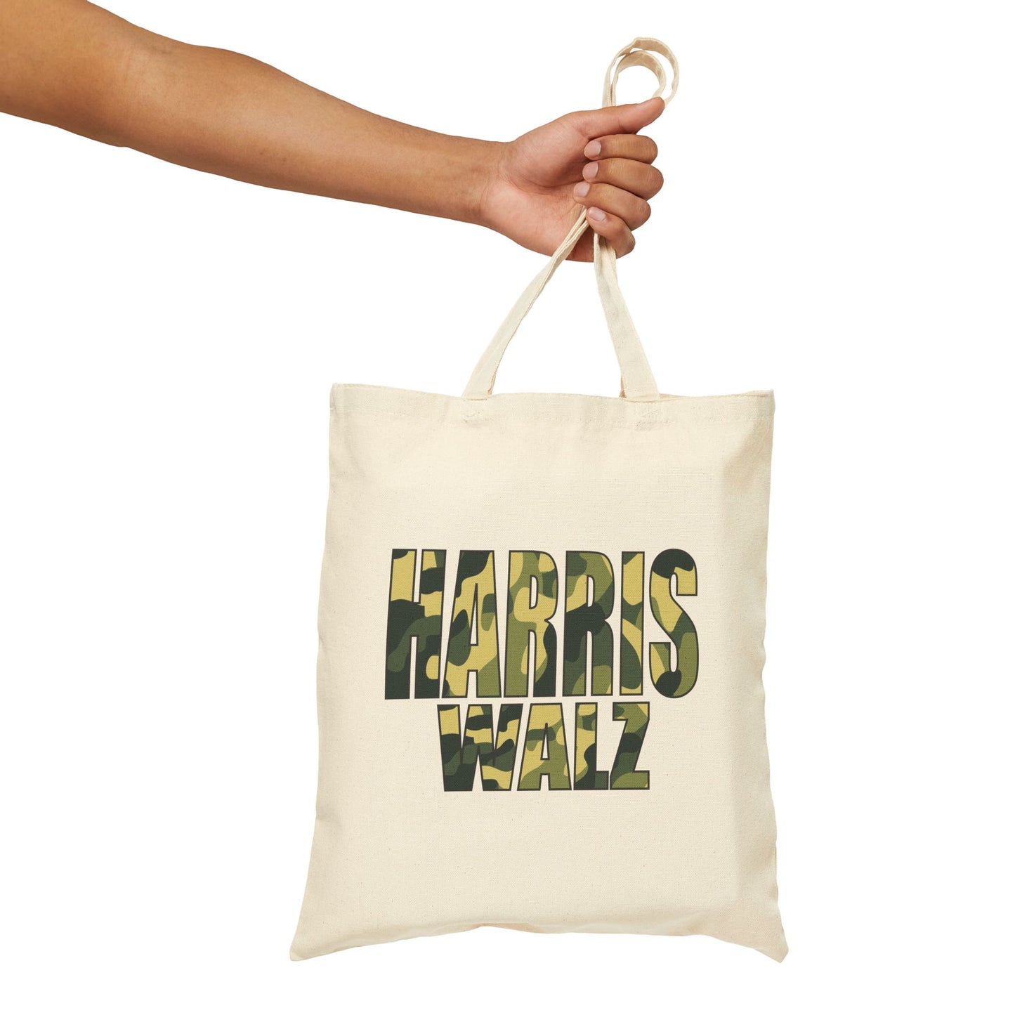 Camo Harris Walz | Cotton Canvas Tote Bag