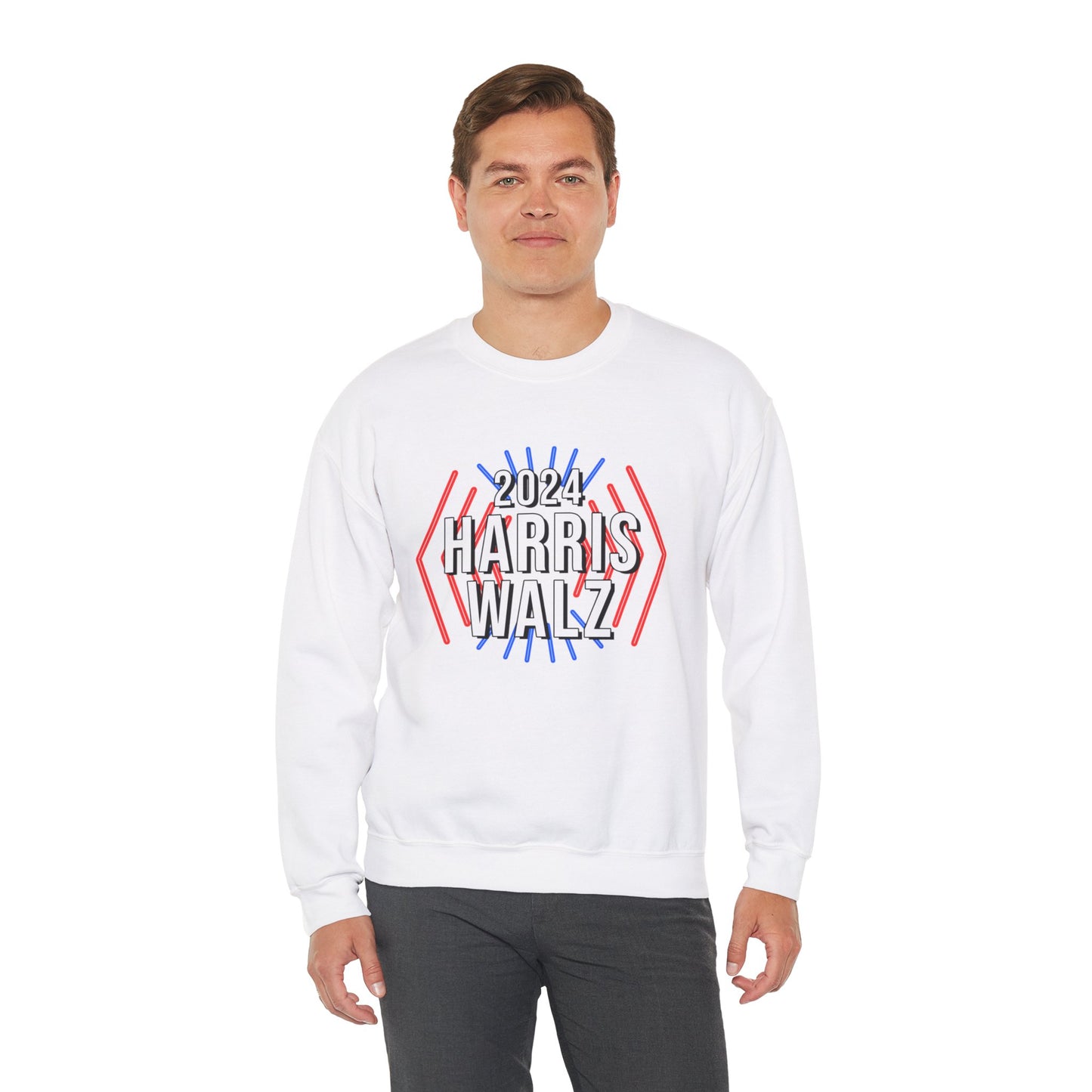 Kamala Harris & Tim Walz 2024 Neon | Unisex Heavy Blend™ Crewneck Sweatshirt