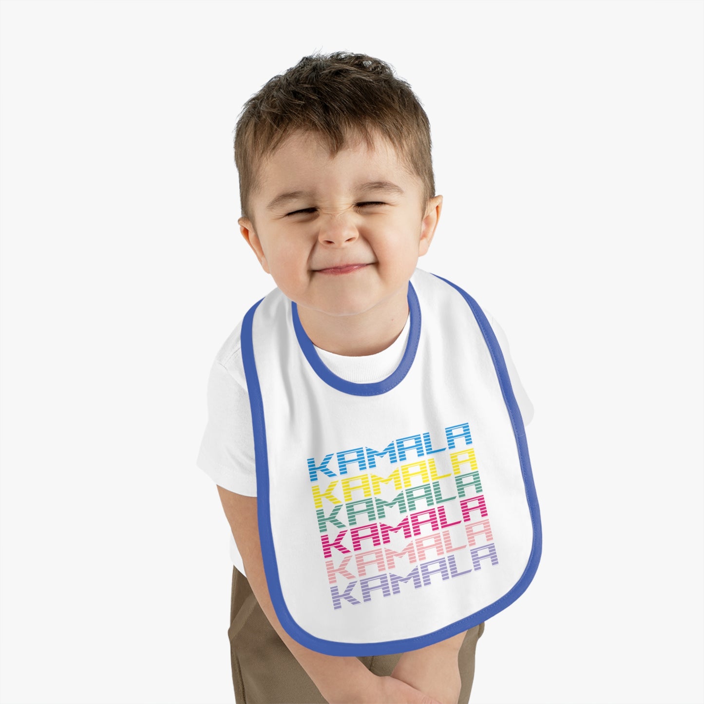 Kamala! Kamala! Kamala! | Baby Contrast Trim Jersey Bib