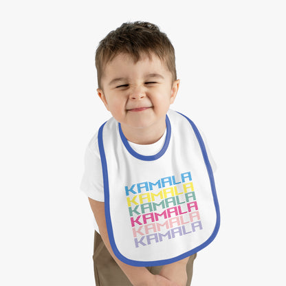 Kamala! Kamala! Kamala! | Baby Contrast Trim Jersey Bib