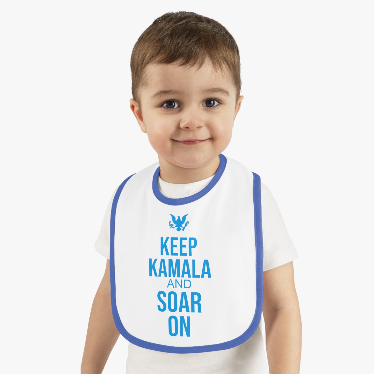 Keep Kamala and Soar On | Baby Contrast Trim Jersey Bib