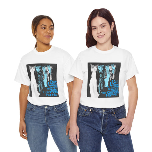 Cat Ladies On The Way To Vote Kamala Harris | Unisex Heavy Cotton Tee