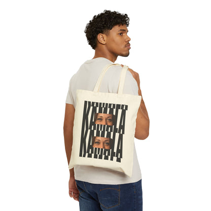 Kamala Eyes 8257 | Double Sided Cotton Canvas Tote Bag