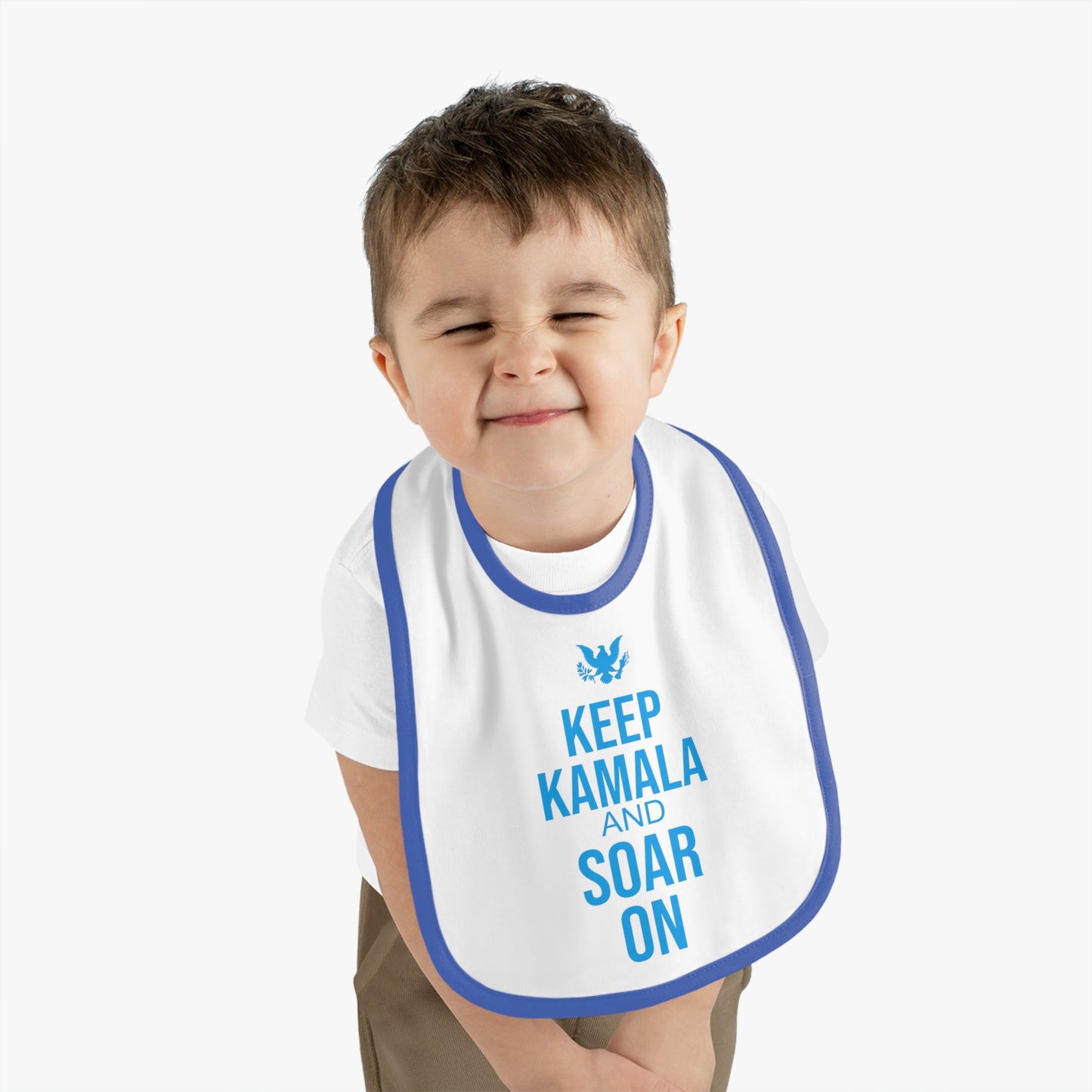 Keep Kamala and Soar On | Baby Contrast Trim Jersey Bib