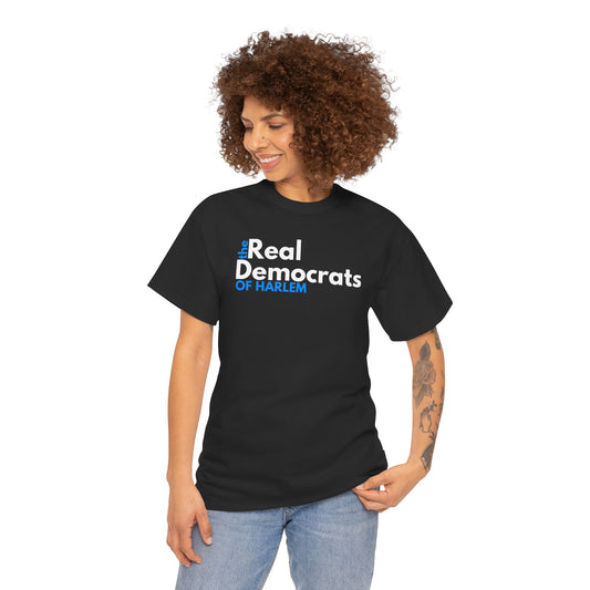 The Real Democrats Of Harlem | Double Sided Unisex Heavy Cotton Tee