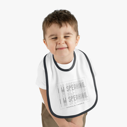 I'm Speaking | Baby Contrast Trim Jersey Bib