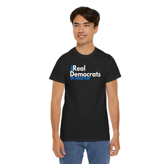 The Real Democrats of Houston | Double Sided Unisex Heavy Cotton Tee