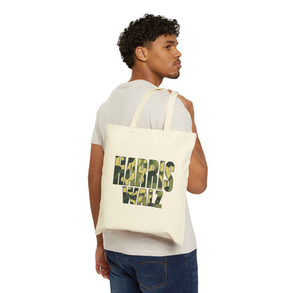 Camo Harris Walz | Cotton Canvas Tote Bag