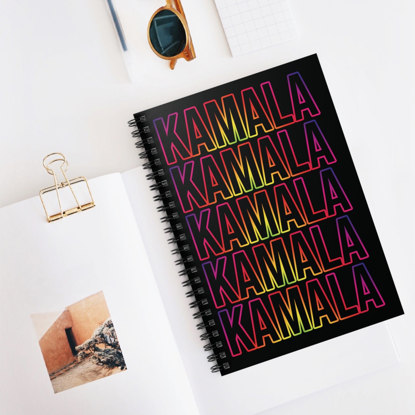 Kamala Rainbow | Spiral Notebook - Ruled Line