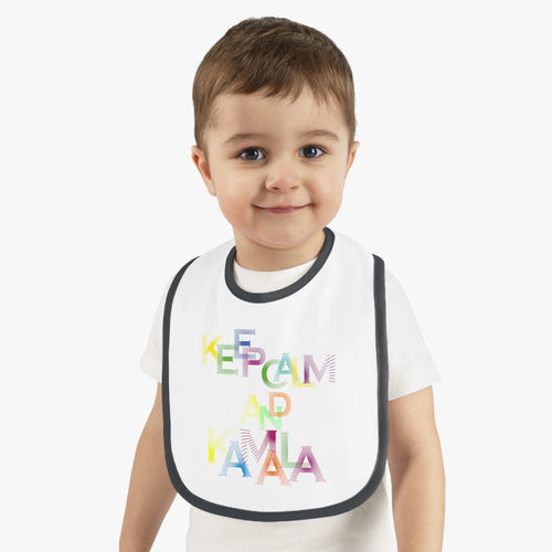 Keep Calm and Kamala | Baby Contrast Trim Jersey Bib