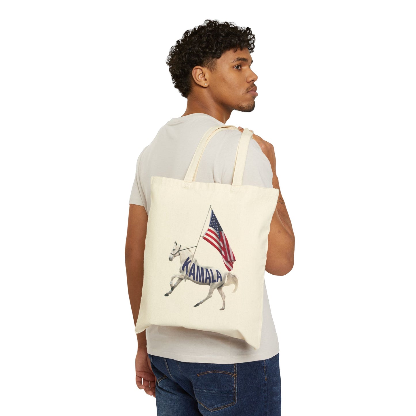 White Horse | Cotton Canvas Tote Bag