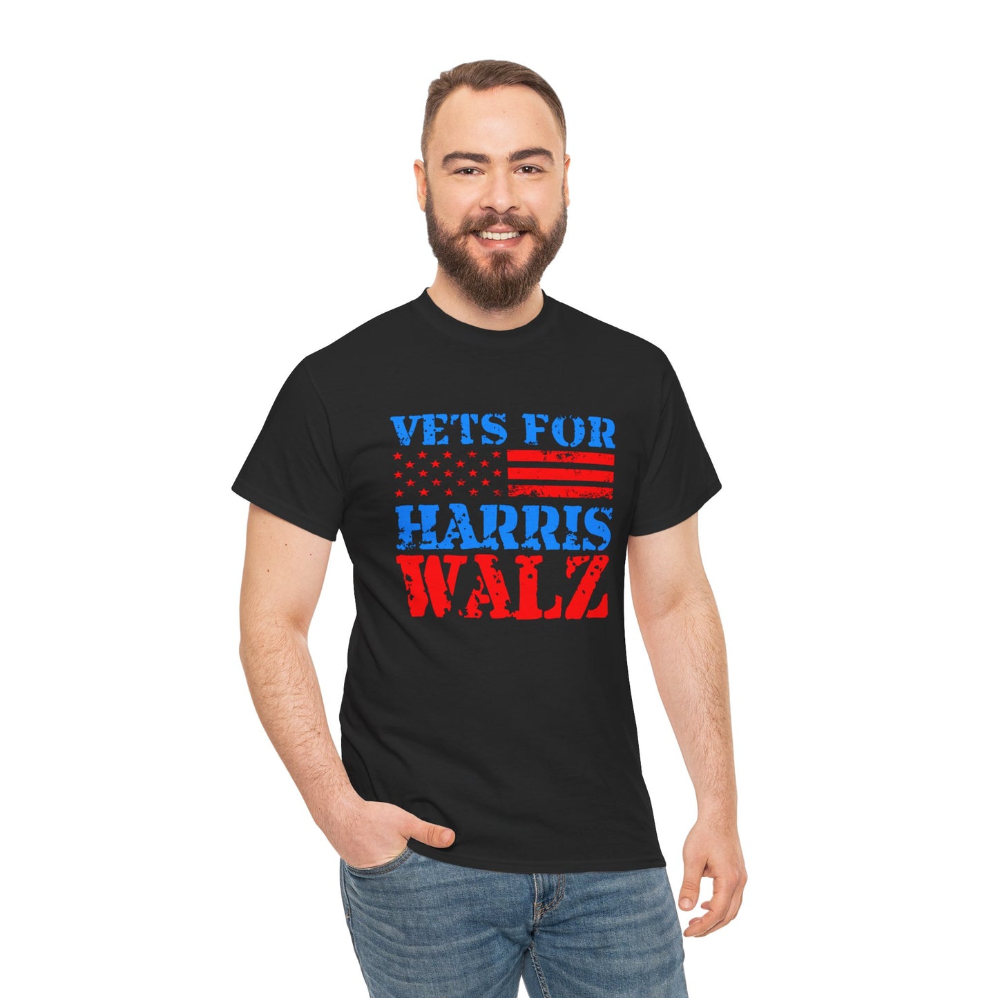 Veterans for Harris Walz | Unisex Heavy Cotton Tee