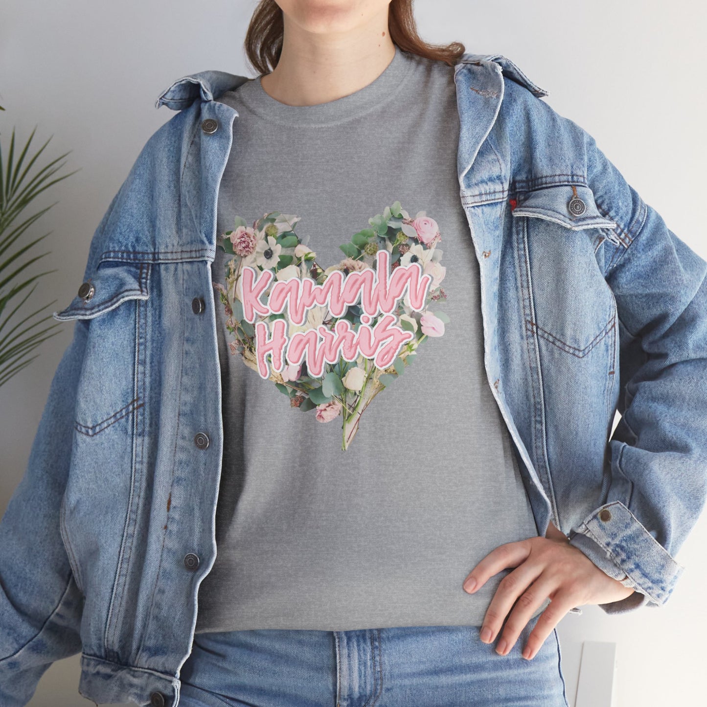 Kamala Harris Heart Flowers Arianators | Unisex Heavy Cotton Tee