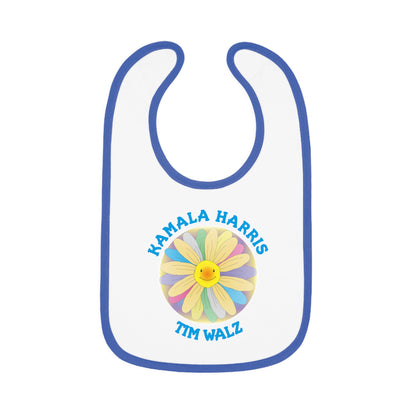 Kamala Harris Tim Walz | Baby Contrast Trim Jersey Bib