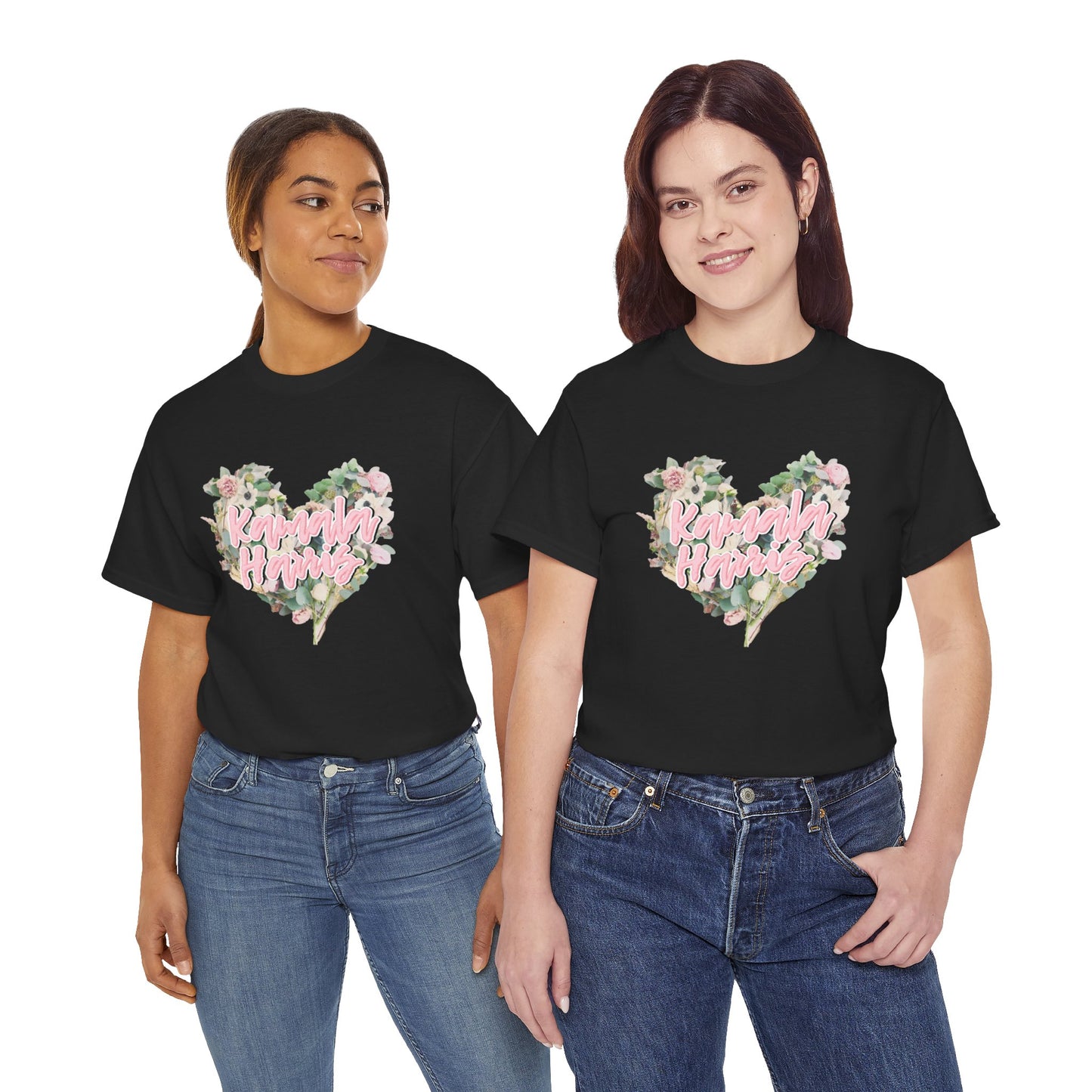 Kamala Harris Heart Flowers Arianators | Unisex Heavy Cotton Tee