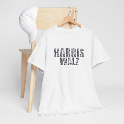 Harris Walz Camo BW | Unisex Heavy Cotton Tee